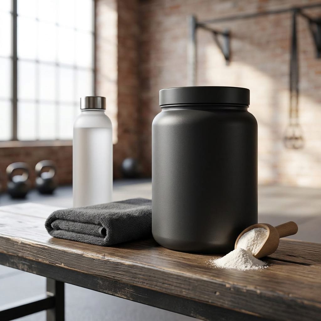 Creatine tub with a private-label brand